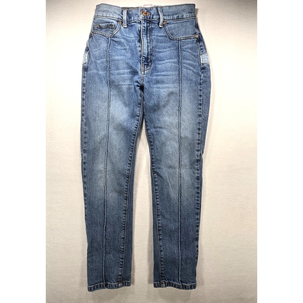 Revice Denim Star Patch High Rise Straight Leg Jeans Blue Size 25